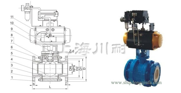 氣動(dòng)陶瓷球閥尺寸結(jié)構(gòu)