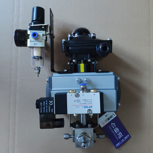 氣動三通卡套球閥