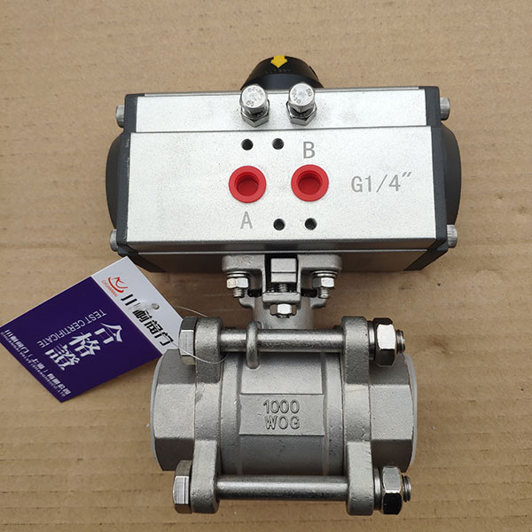 三片式不銹鋼氣動球閥